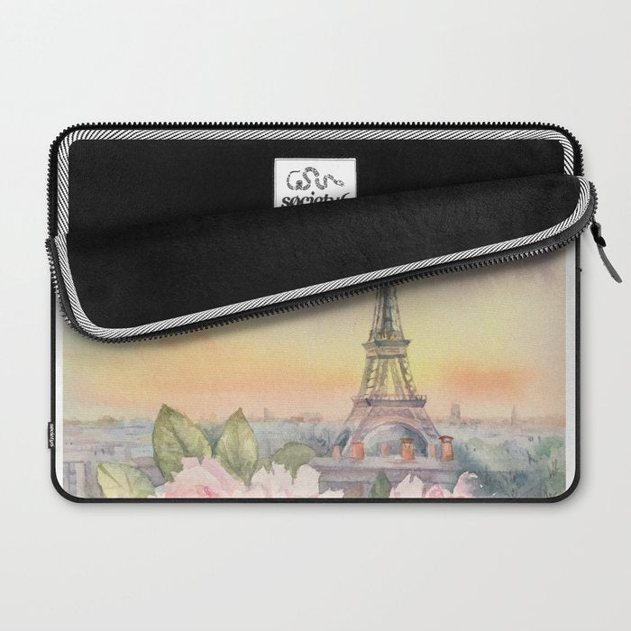 Parisian Peonies at Sunset Laptop Sleeve Gallery Image 2