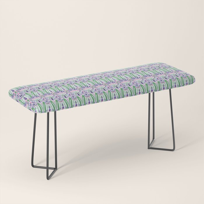 Art Nouveau Pattern 1 - Purple, Pink, Green Bench Gallery Image 1
