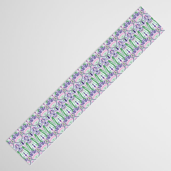 Art Nouveau Pattern 1 - Purple, Pink, Green Table Runner Gallery Image 3
