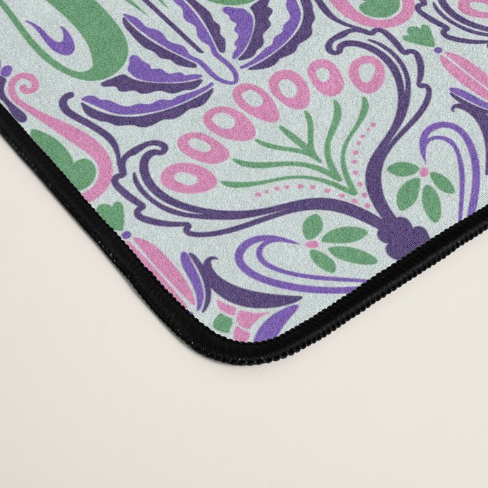 Art Nouveau Pattern 1 - Purple, Pink, Green Desk Mat Gallery Image 4