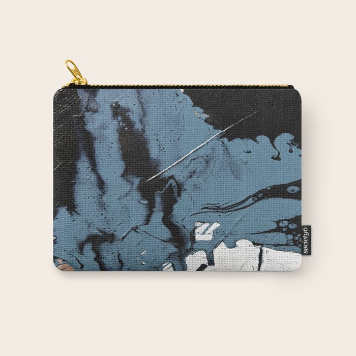 Black Diamond: A minimal, abstract mixed-media piece in black and blue by Alyssa Hamilton Art Carry All Pouch Gallery Image 1