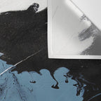 Black Diamond: A minimal, abstract mixed-media piece in black and blue by Alyssa Hamilton Art Wall Tapestry Gallery Image 3