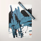 Black Diamond: A minimal, abstract mixed-media piece in black and blue by Alyssa Hamilton Art Wrapping Paper Gallery Image 1