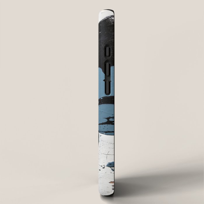 Black Diamond: A minimal, abstract mixed-media piece in black and blue by Alyssa Hamilton Art iPhone Case Gallery Image 2