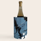 Black Diamond: A minimal, abstract mixed-media piece in black and blue by Alyssa Hamilton Art Wine Chiller Gallery Image 1