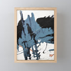 Black Diamond: A minimal, abstract mixed-media piece in black and blue by Alyssa Hamilton Art Mini Art Print Gallery Image 1