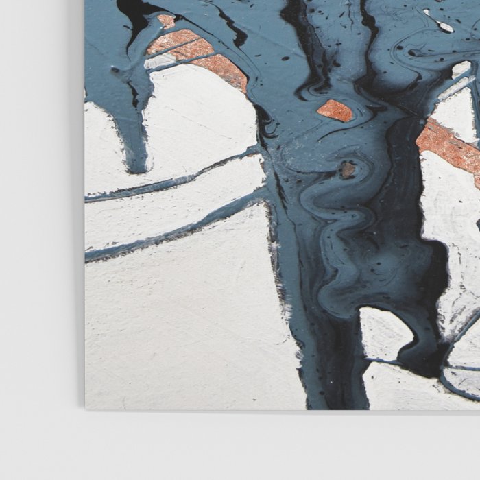 Black Diamond: A minimal, abstract mixed-media piece in black and blue by Alyssa Hamilton Art Poster Gallery Image 3