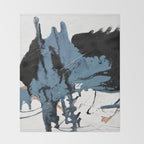 Black Diamond: A minimal, abstract mixed-media piece in black and blue by Alyssa Hamilton Art Throw Blanket Gallery Image 2