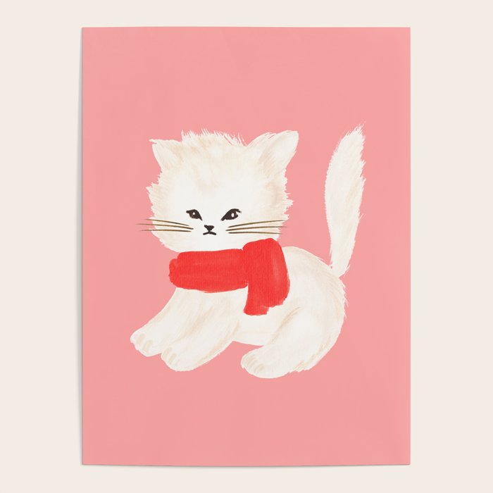 Fluffy Kitten - Pink Poster Gallery Image 4