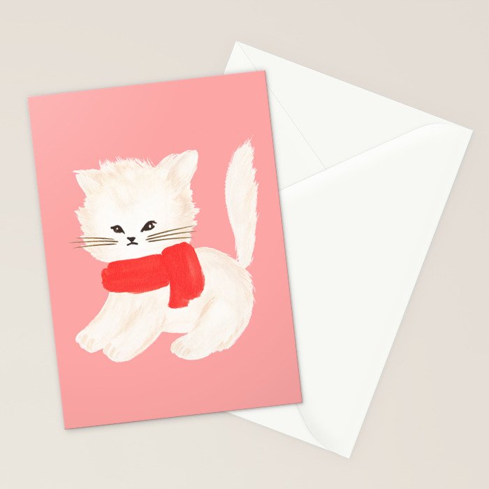 Fluffy Kitten - Pink Stationery Card Gallery Image 2