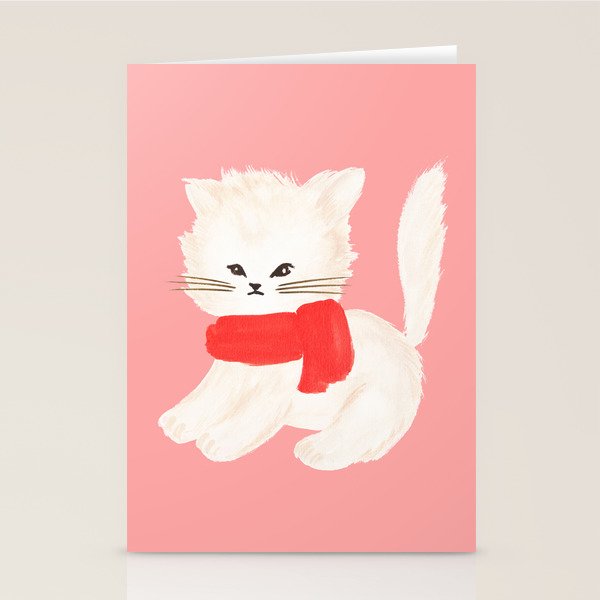 Fluffy Kitten - Pink Stationery Card Gallery Image 1