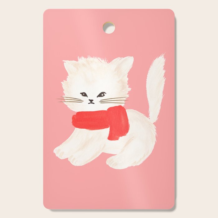 Fluffy Kitten - Pink Cutting Board Gallery Image 1