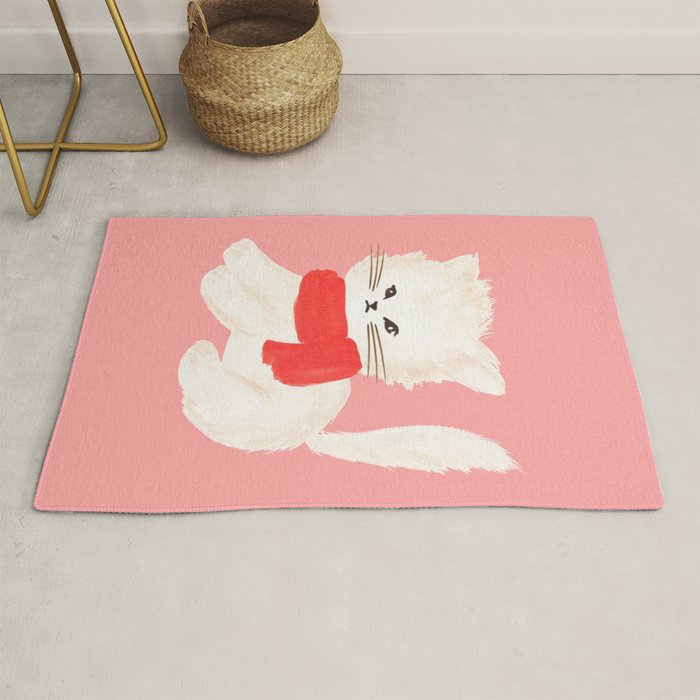 Fluffy Kitten - Pink Rug Gallery Image 1