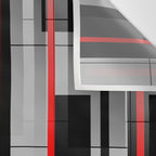 Off the Grid - Abstract - Gray, Black, Red Wall Tapestry Gallery Image 3