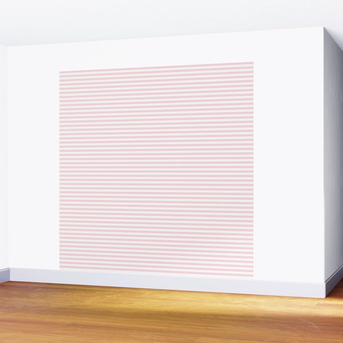 Baby Pink Stripe Wall Mural Gallery Image 2