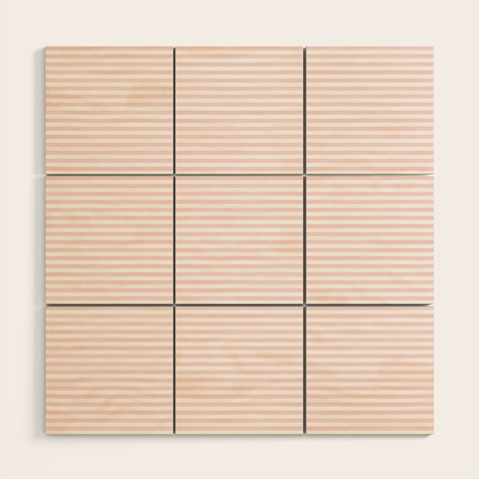Baby Pink Stripe Wood Wall Art Gallery Image 1