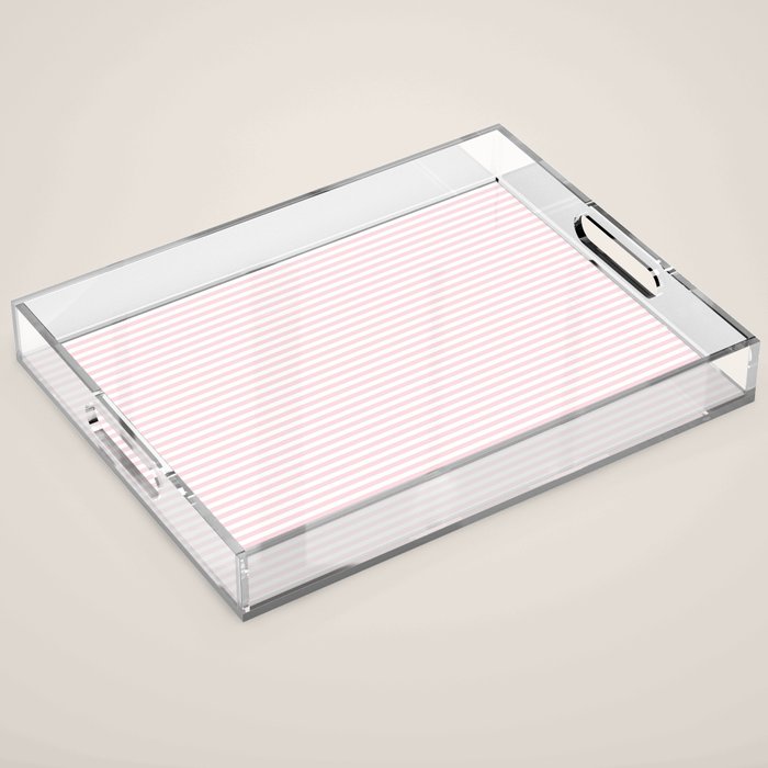 Baby Pink Stripe Acrylic Tray Gallery Image 1
