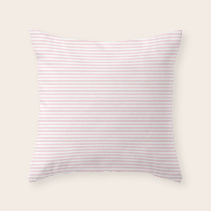Baby Pink Stripe Throw Pillow Gallery Image 1