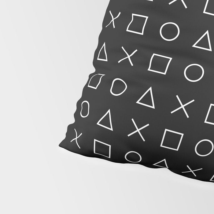 gamer pattern black and white  - gaming design black Pillow Sham Gallery Image 4