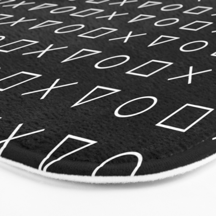 gamer pattern black and white  - gaming design black Bath Mat Gallery Image 3