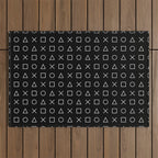 gamer pattern black and white  - gaming design black Outdoor Rug Gallery Image 1