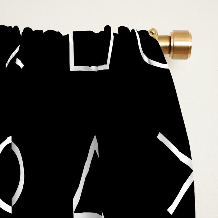 gamer pattern black and white  - gaming design black Window Curtain Gallery Image 2