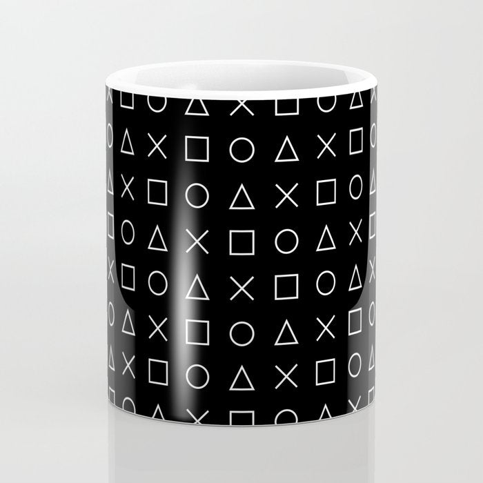 gamer pattern black and white  - gaming design black Coffee Mug Gallery Image 4