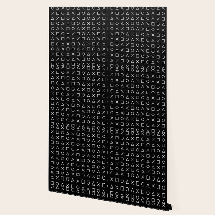 gamer pattern black and white  - gaming design black Wallpaper Gallery Image 2