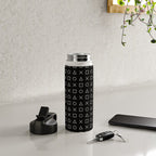 gamer pattern black and white  - gaming design black Water Bottle Gallery Image 4
