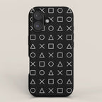 gamer pattern black and white  - gaming design black iPhone Case Gallery Image 1