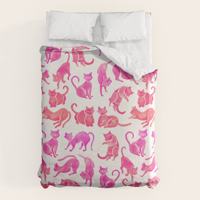 Cat Positions - Pink OmbrÃ© Palette Duvet Cover Gallery Image 6