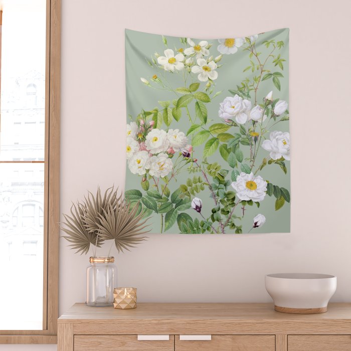 Purest Bloom Botanical Collage Wall Tapestry Gallery Image 2