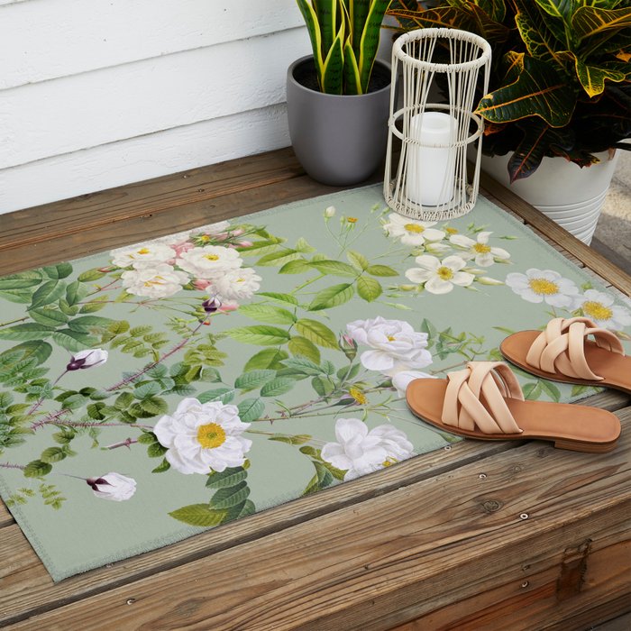 Purest Bloom Botanical Collage Outdoor Rug Gallery Image 2