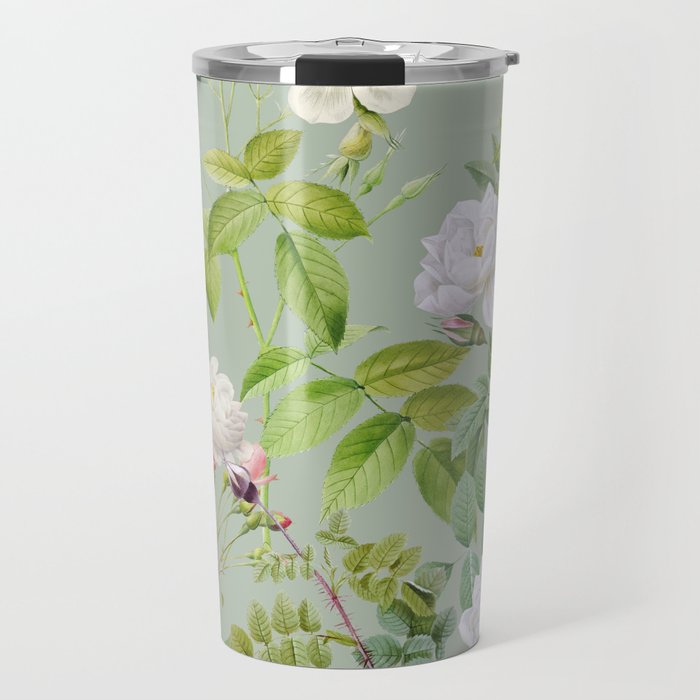 Purest Bloom Botanical Collage Travel Mug Gallery Image 1