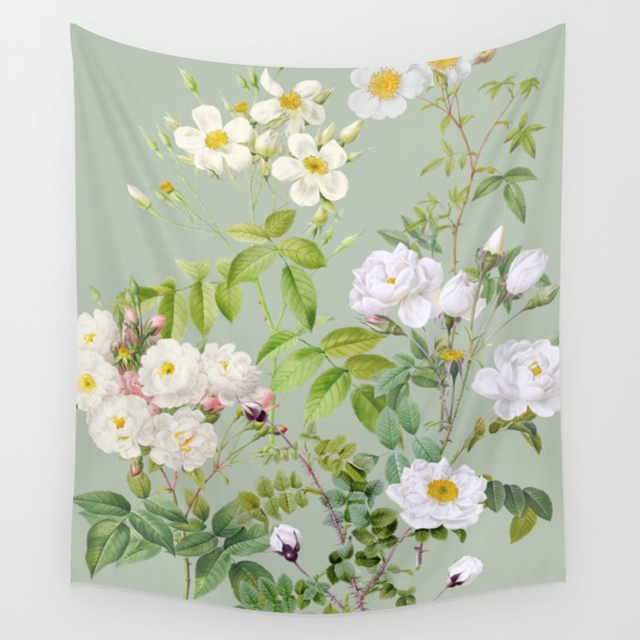 Purest Bloom Botanical Collage Wall Tapestry Gallery Image 4