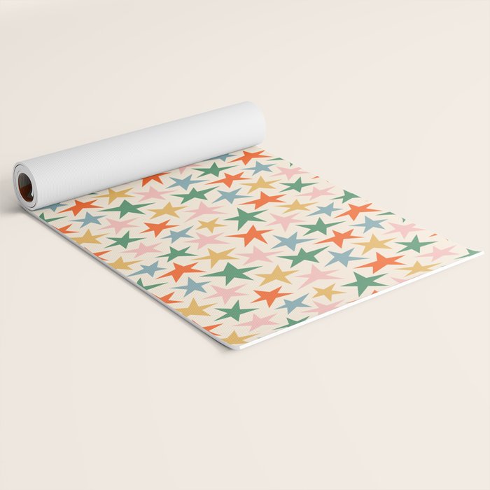 Retro christmas star shape art pattern Yoga Mat Gallery Image 2