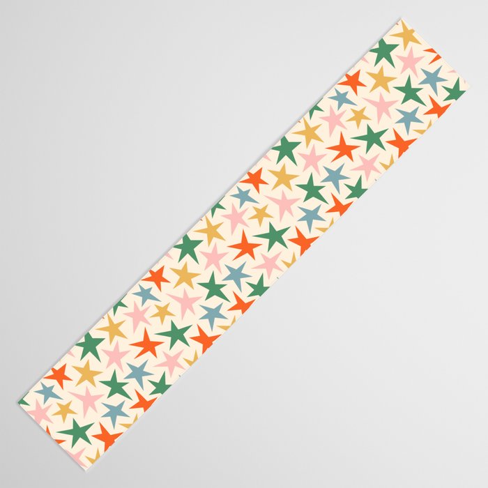 Retro christmas star shape art pattern Table Runner Gallery Image 3