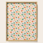 Retro christmas star shape art pattern Serving Tray Gallery Image 1