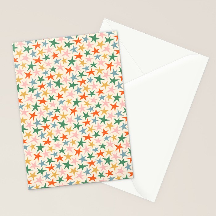 Retro christmas star shape art pattern Stationery Card Gallery Image 2