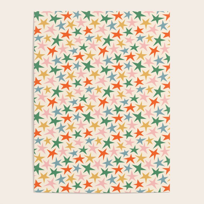 Retro christmas star shape art pattern Poster Gallery Image 4