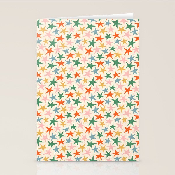 Retro christmas star shape art pattern Stationery Card Gallery Image 1