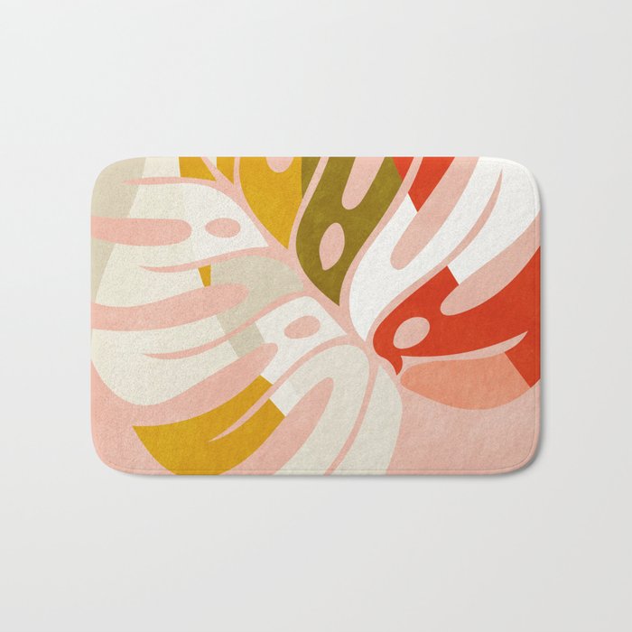 shapes leave minimal abstract art Bath Mat Gallery Image 1