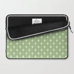 Midcentury Stars and Dots Light Sage Green and Cream Pattern Laptop Sleeve Gallery Image 2