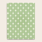 Midcentury Stars and Dots Light Sage Green and Cream Pattern Notebook Gallery Image 4