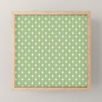 Midcentury Stars and Dots Light Sage Green and Cream Pattern Mini Art Print Gallery Image 1