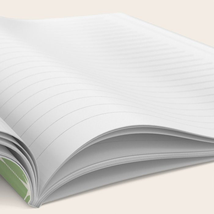 Midcentury Stars and Dots Light Sage Green and Cream Pattern Notebook Gallery Image 2