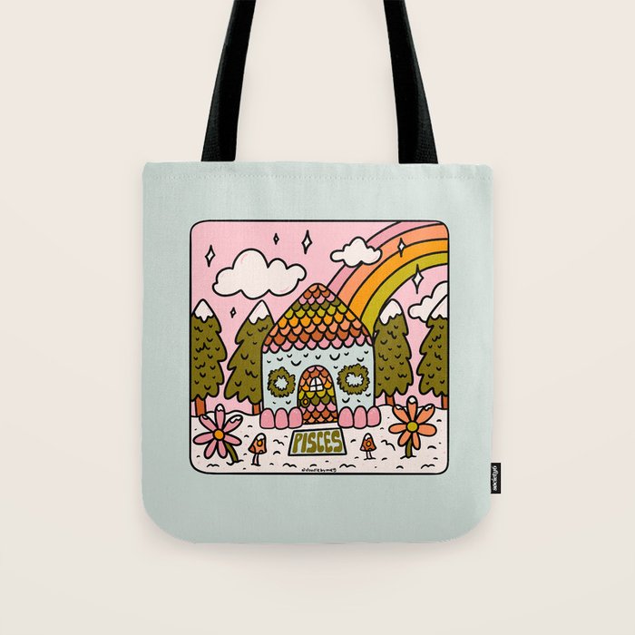 Pisces Gingerbread House Tote Bag Gallery Image 1