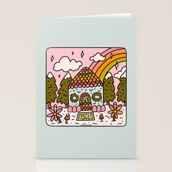 Pisces Gingerbread House Stationery Card Gallery Image 2
