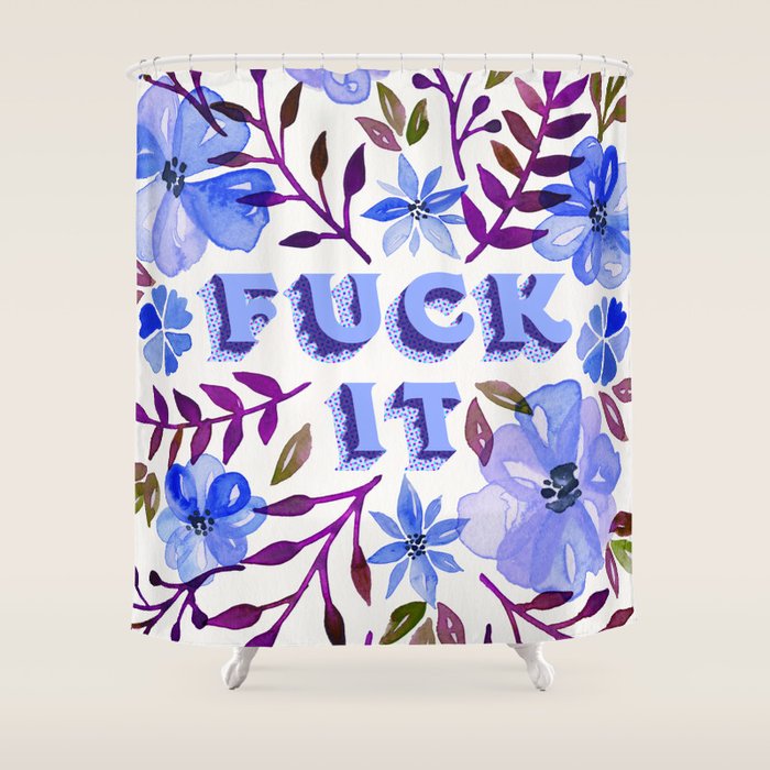 F*ck It - Blueberry Palette Shower Curtain Gallery Image 1