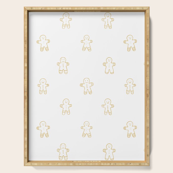 Christmas gingerbread cookie pattern Serving Tray Gallery Image 1
